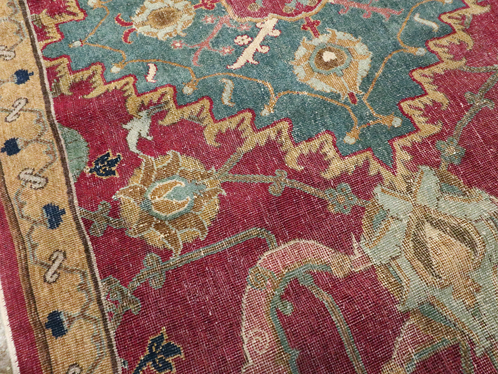 Antique Persian Isfahan Runner, No.27969 - Staging