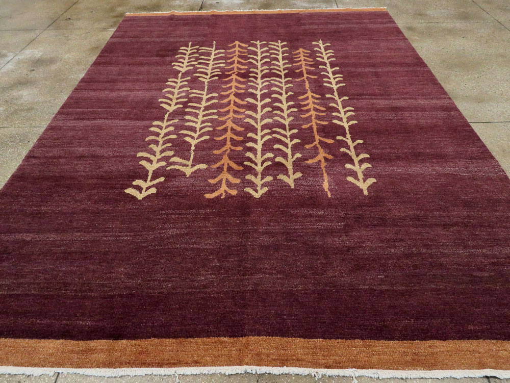 Contemporary Turkish Anatolian Room Size Carpet, No.27976 - Staging