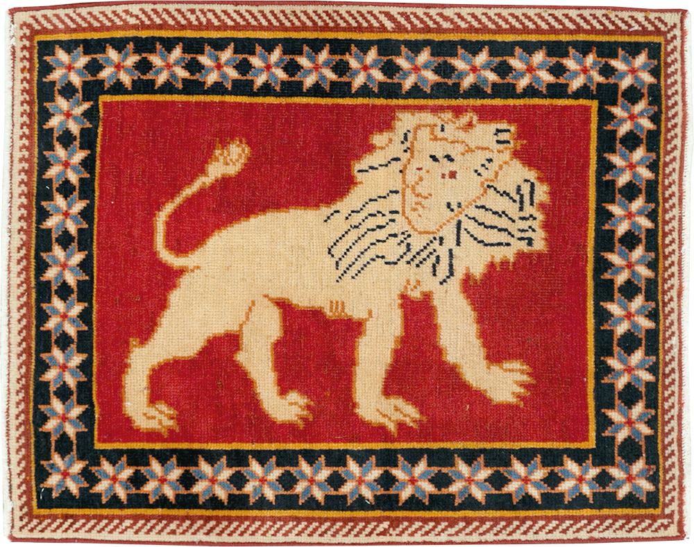 Vintage Persian Tabriz Pictorial Rug (Pair: 1 of 6), No.27987 - Staging