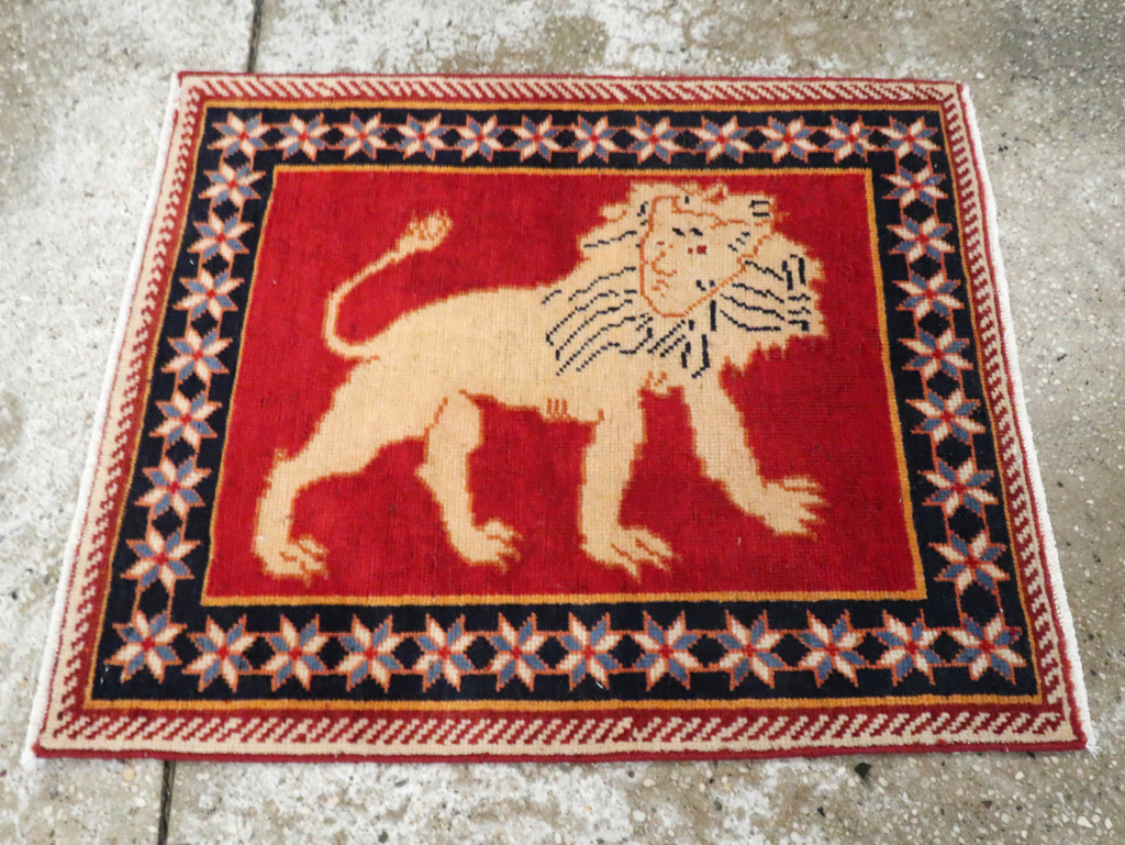 Vintage Persian Tabriz Pictorial Rug (Pair: 1 of 6), No.27987 - Staging