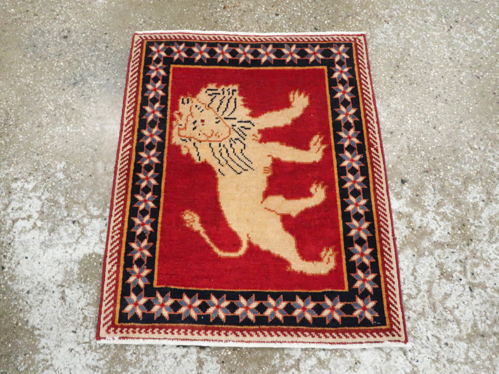 Vintage Persian Tabriz Pictorial Rug (Pair: 1 of 6), No.27987 - Staging