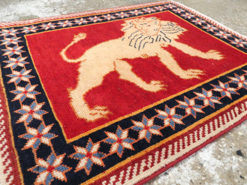 Vintage Persian Tabriz Pictorial Rug (Pair: 1 of 6), No.27987 - Staging