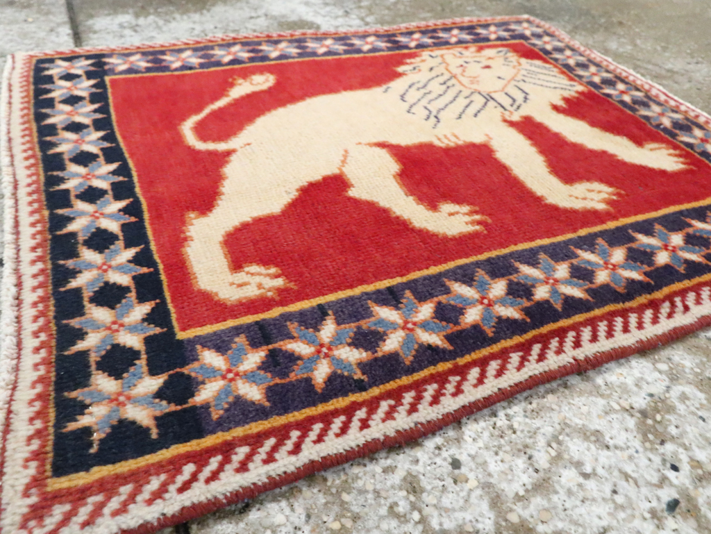 Vintage Persian Tabriz Pictorial Rug (Pair: 3 of 6), No.27990 - Staging