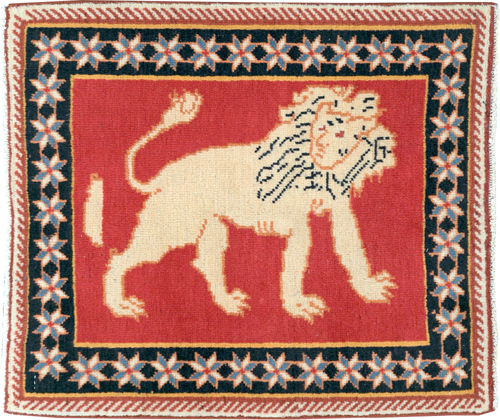 Vintage Persian Tabriz Pictorial Rug (Pair: 4 of 6), No.27991 - Staging