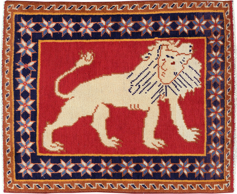 Vintage Persian Tabriz Pictorial Rug (Pair: 5 of 6), No.27992 - Staging