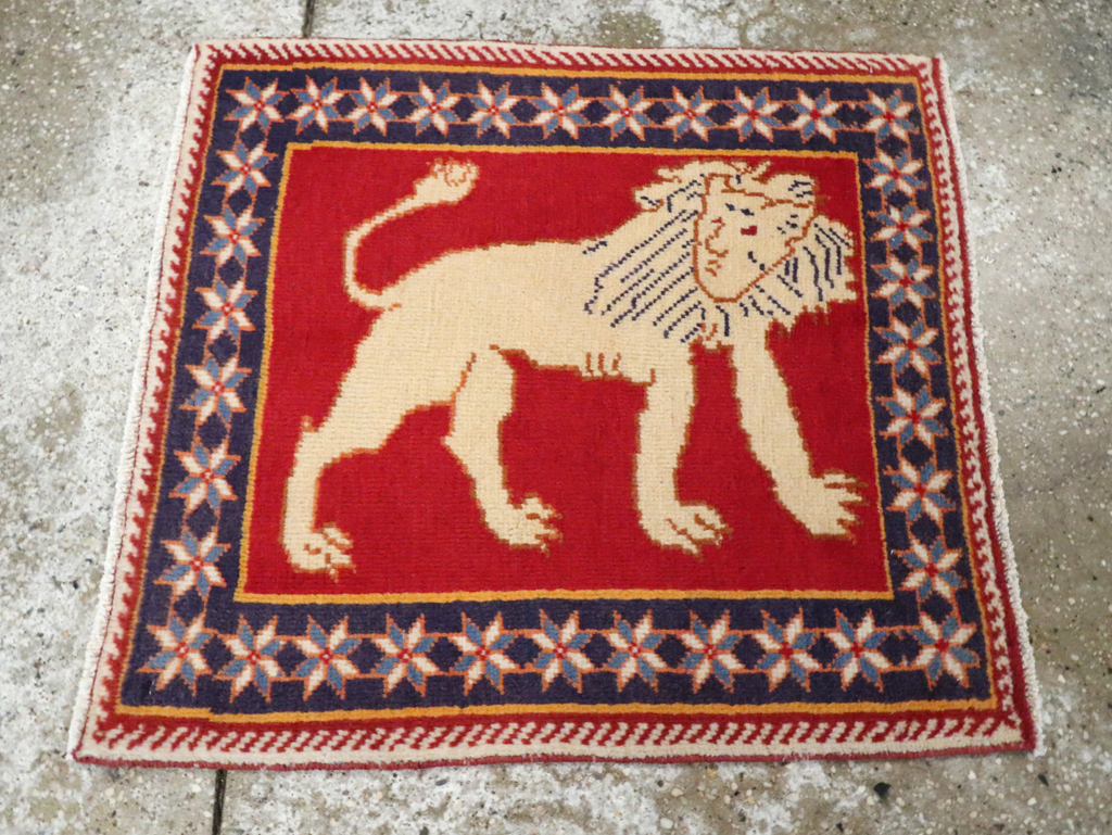 Vintage Persian Tabriz Pictorial Rug (Pair: 6 of 6), No.27993 - Staging