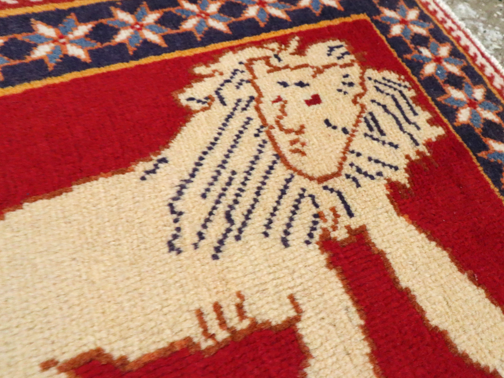 Vintage Persian Tabriz Pictorial Rug (Pair: 6 of 6), No.27993 - Staging