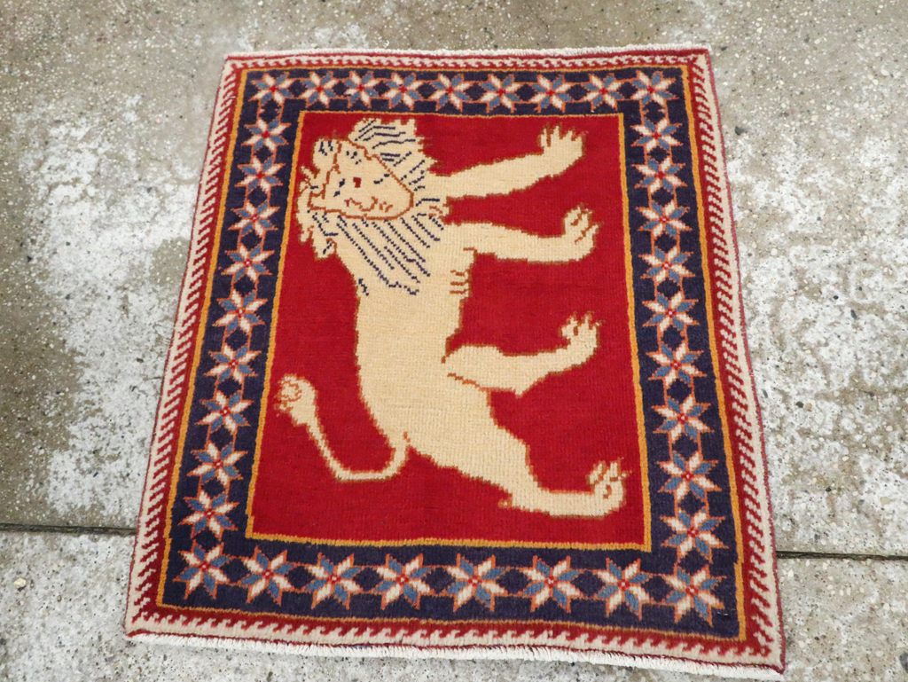 Vintage Persian Tabriz Pictorial Rug (Pair: 6 of 6), No.27993 - Staging