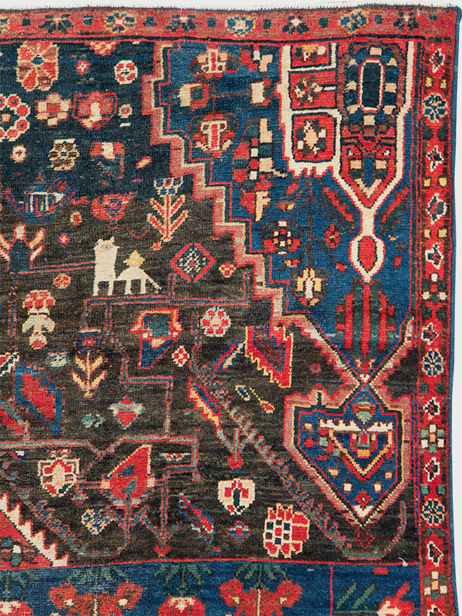Vintage Persian Afshar Wagireh Rug, No.27997 - Staging
