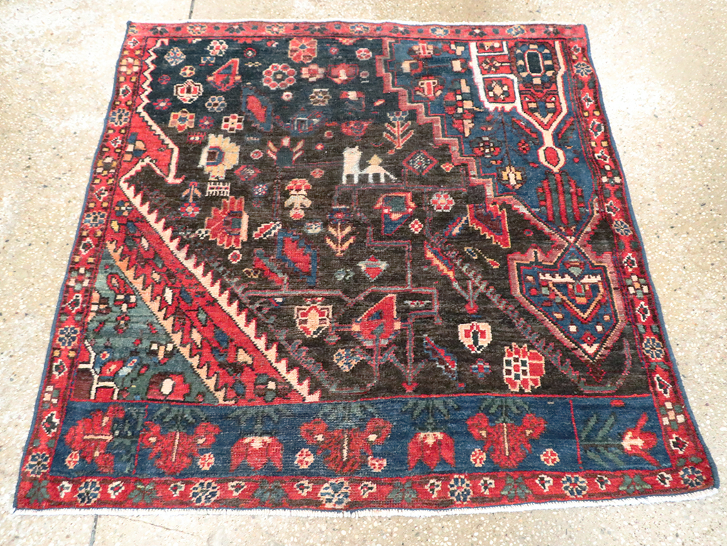 Vintage Persian Afshar Wagireh Rug, No.27997 - Staging