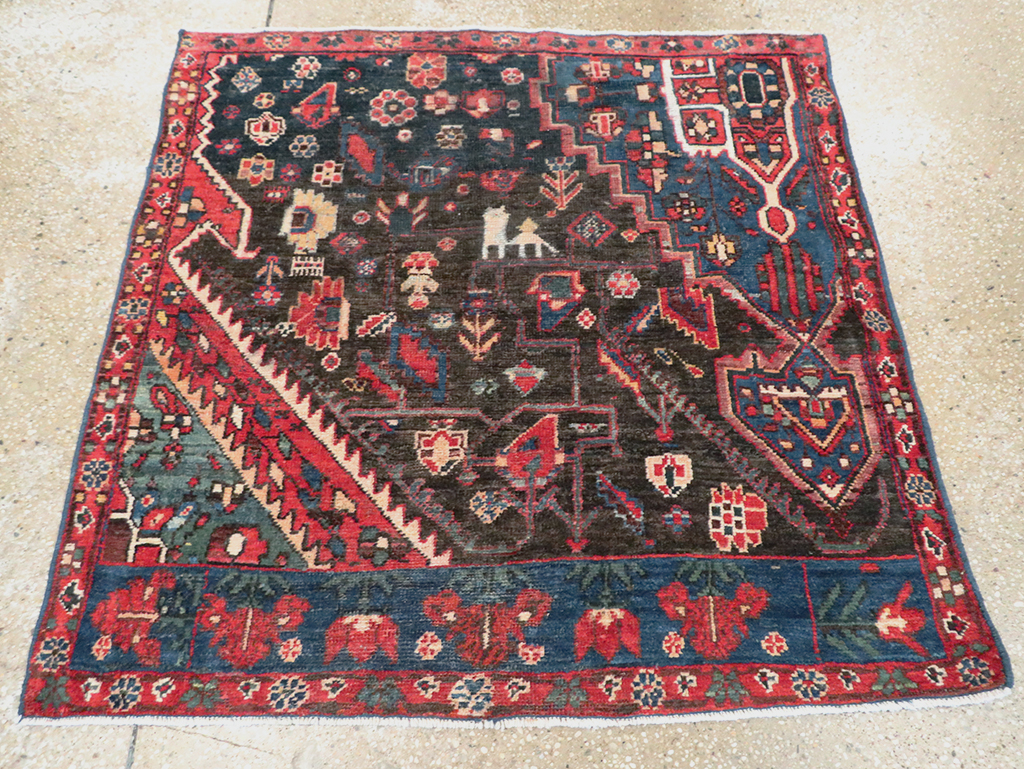 Vintage Persian Afshar Wagireh Rug, No.27997 - Staging