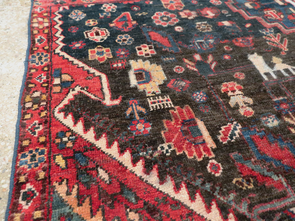 Vintage Persian Afshar Wagireh Rug, No.27997 - Staging