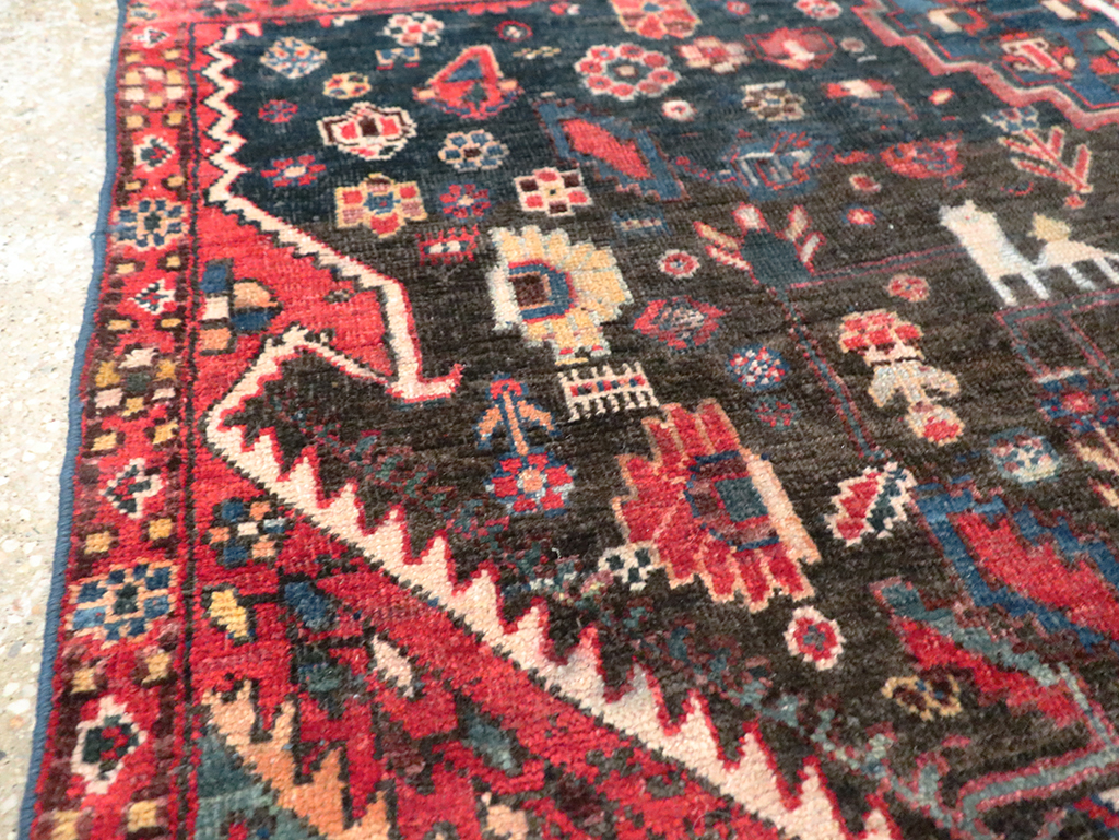 Vintage Persian Afshar Wagireh Rug, No.27997 - Staging