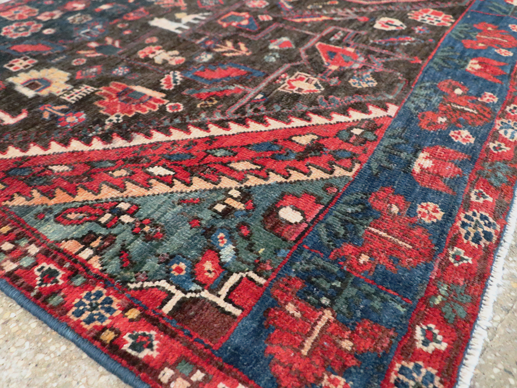 Vintage Persian Afshar Wagireh Rug, No.27997 - Staging