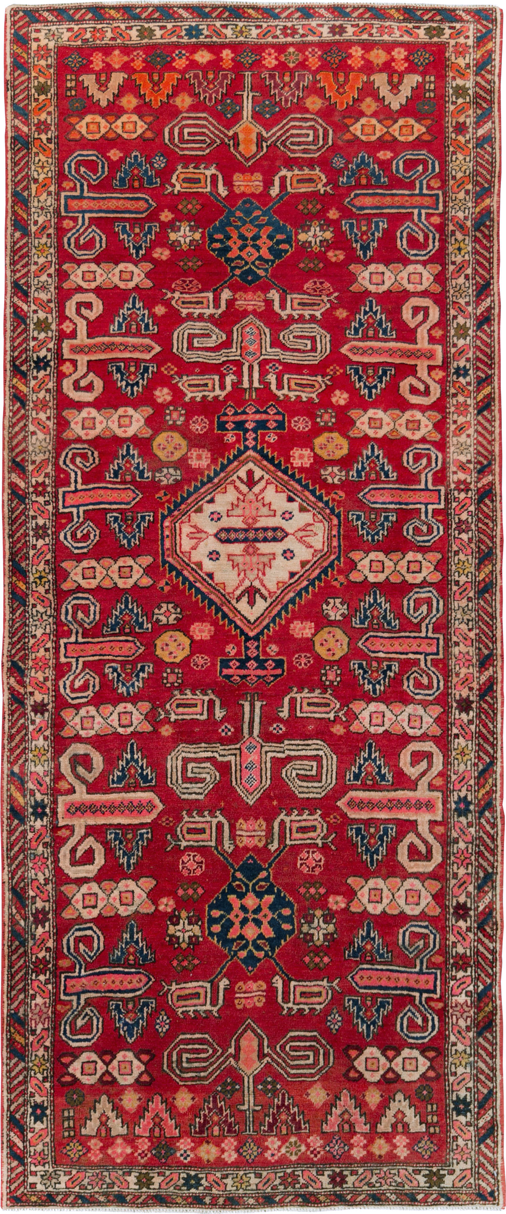 Vintage Persian Ardebil Rug, No.28000 - Staging