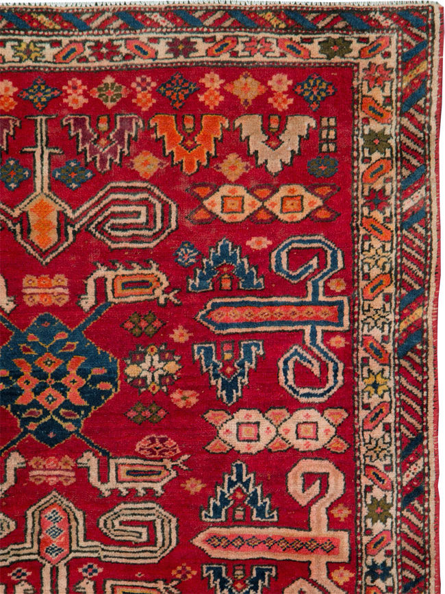 Vintage Persian Ardebil Rug, No.28000 - Staging