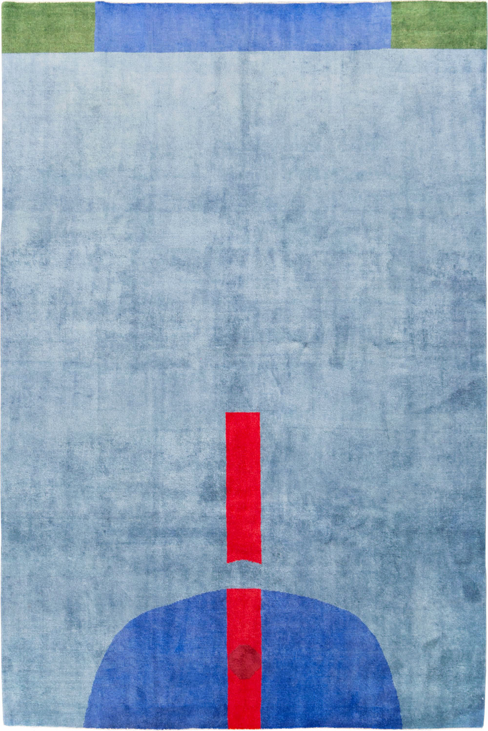 Vintage Persian Art Deco Inspired Mahal Accent Carpet, No.28002 - Staging