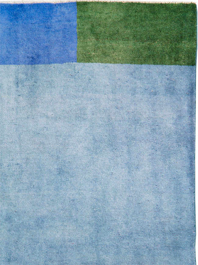 Vintage Persian Art Deco Inspired Mahal Accent Carpet, No.28002 - Staging