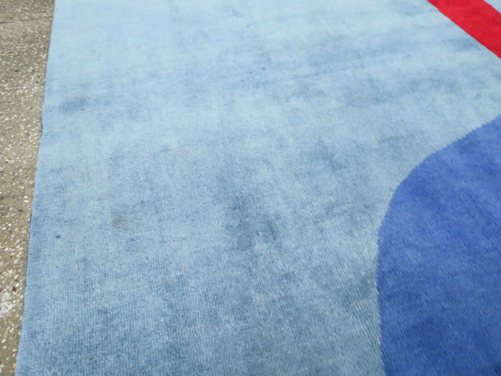 Vintage Persian Art Deco Inspired Mahal Accent Carpet, No.28002 - Staging