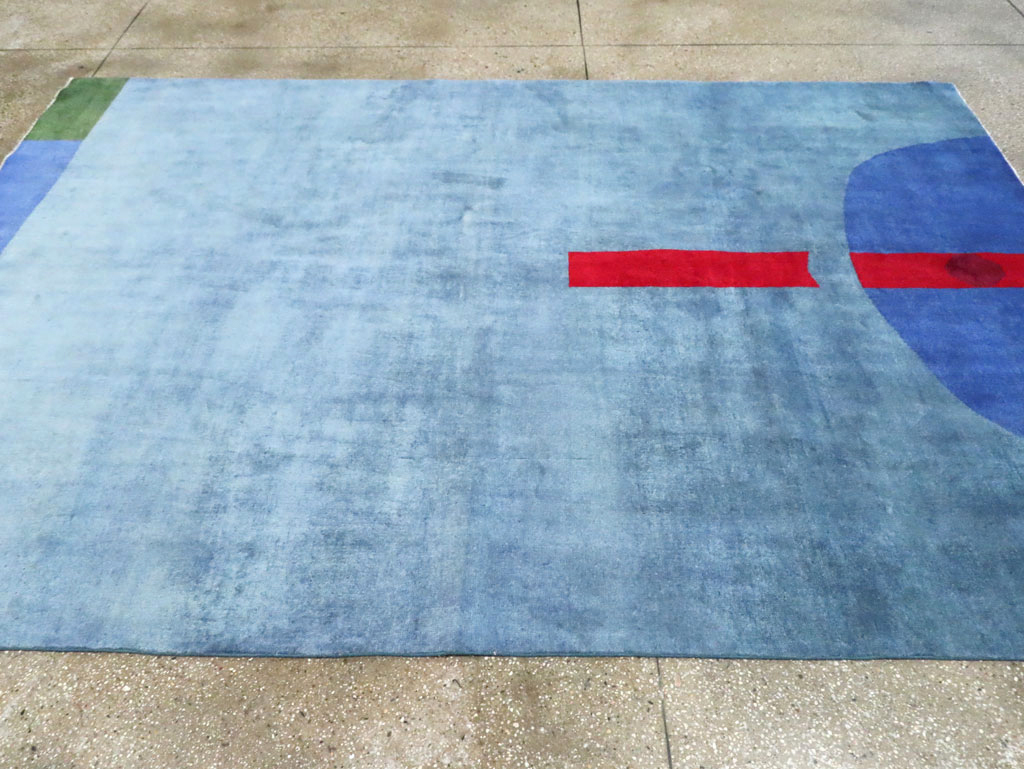 Vintage Persian Art Deco Inspired Mahal Accent Carpet, No.28002 - Staging