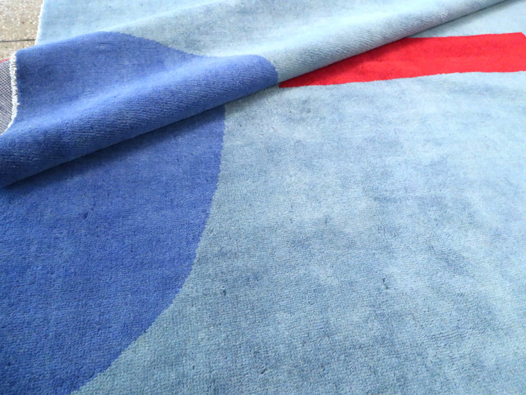 Vintage Persian Art Deco Inspired Mahal Accent Carpet, No.28002 - Staging