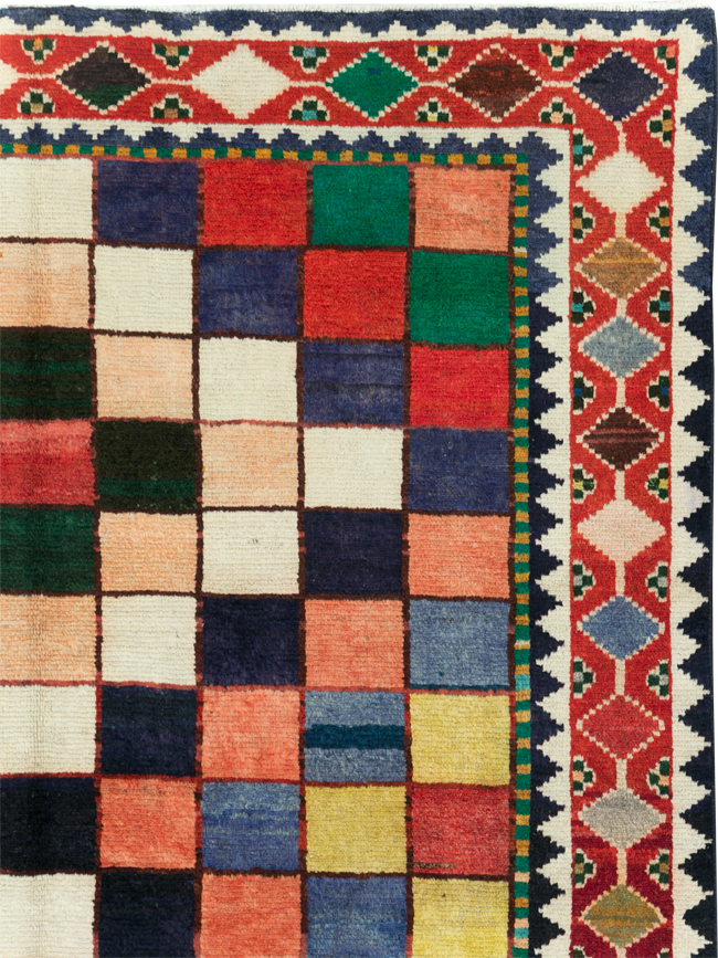Vintage Persian Gabbeh Accent Rug (Pair: 1 of 2), No.28007 - Staging