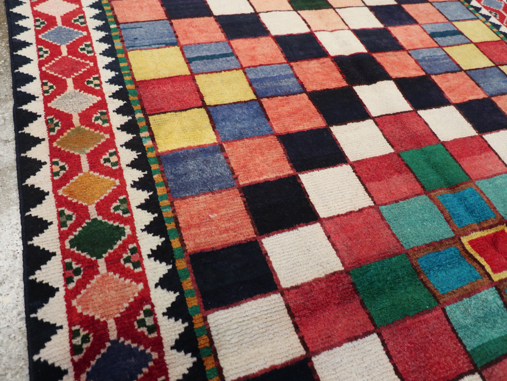 Vintage Persian Gabbeh Accent Rug (Pair: 1 of 2), No.28007 - Staging