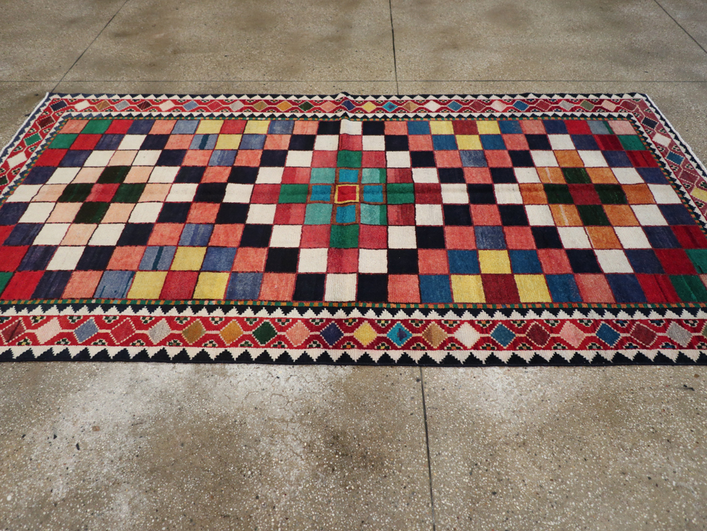 Vintage Persian Gabbeh Accent Rug (Pair: 1 of 2), No.28007 - Staging