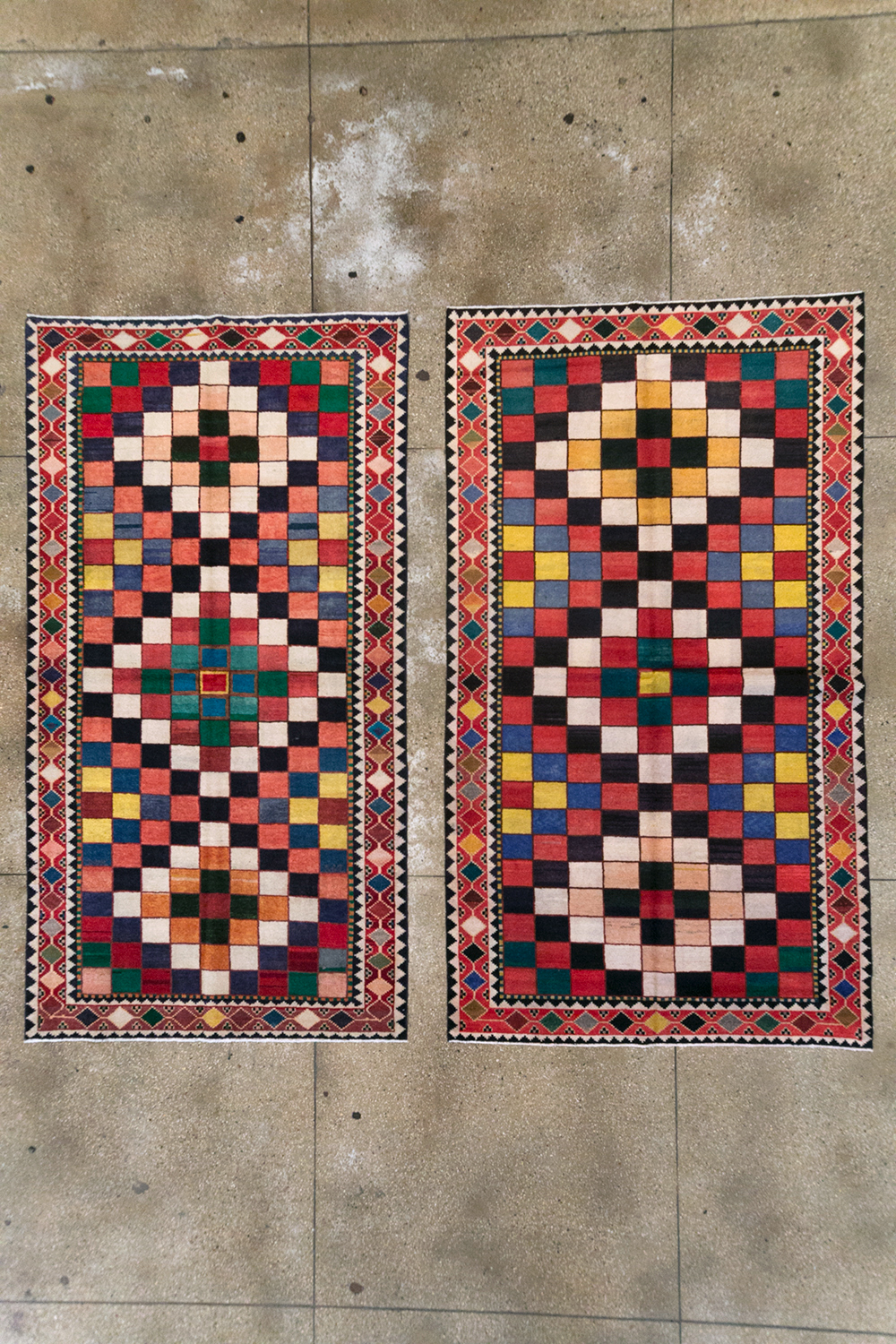 Vintage Persian Gabbeh Accent Rug (Pair: 1 of 2), No.28007 - Staging