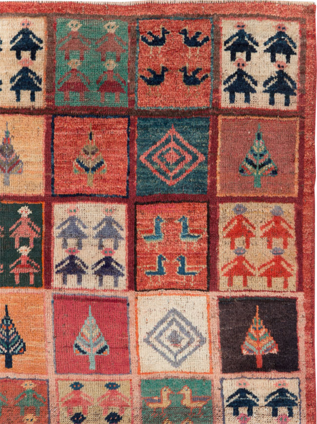 Vintage Persian Gabbeh Rug, No.28010 - Staging