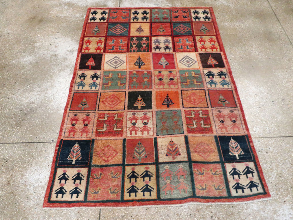 Vintage Persian Gabbeh Rug, No.28010 - Staging