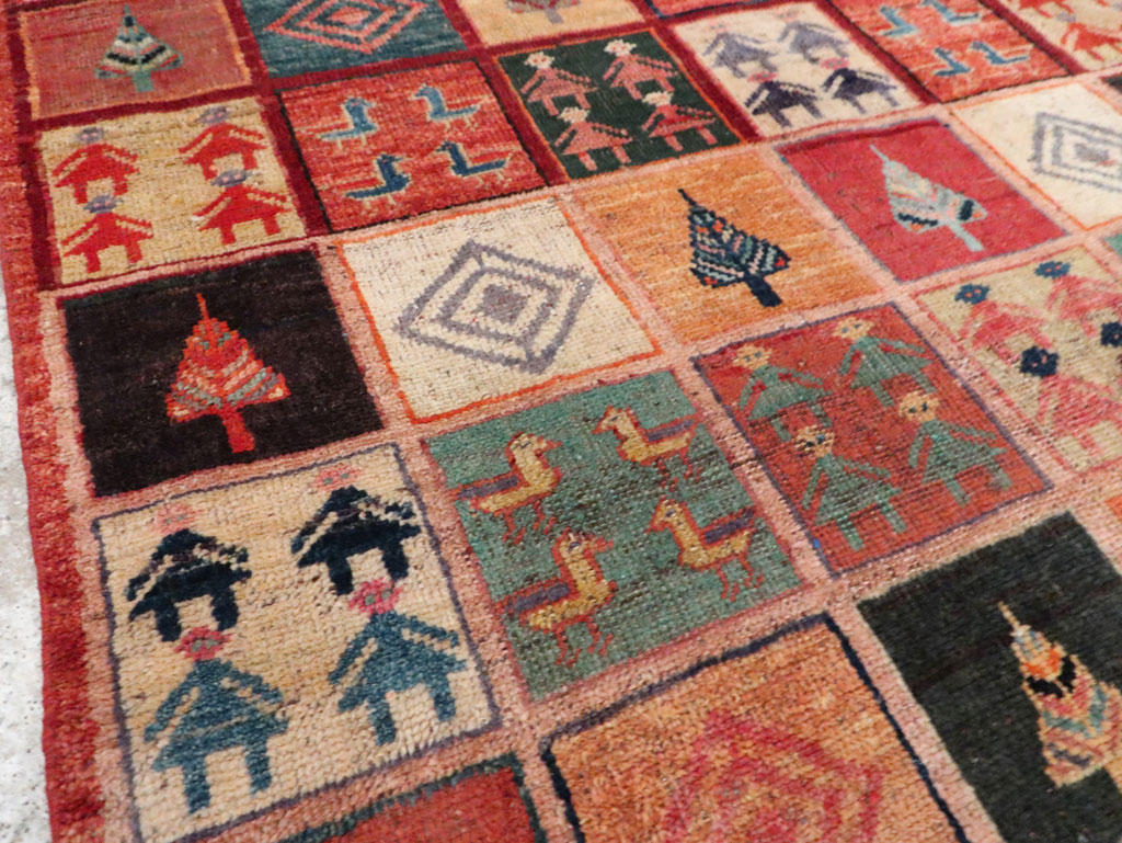 Vintage Persian Gabbeh Rug, No.28010 - Staging