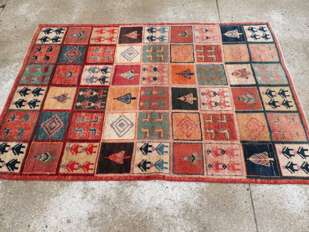 Vintage Persian Gabbeh Rug, No.28010 - Staging