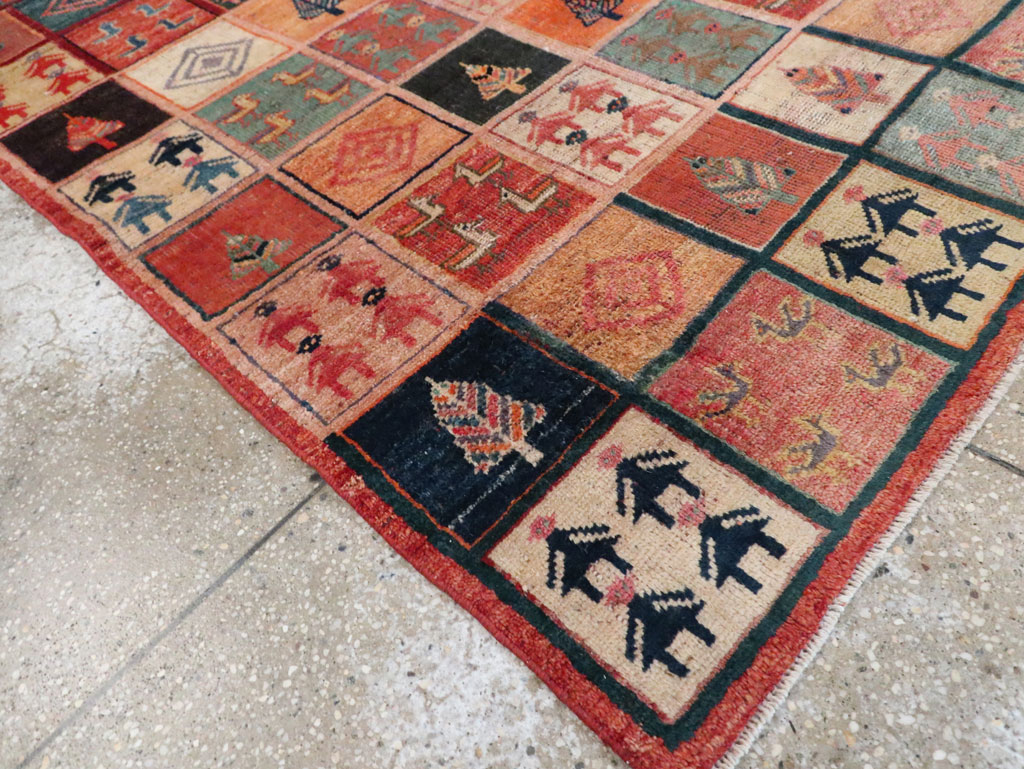 Vintage Persian Gabbeh Rug, No.28010 - Staging