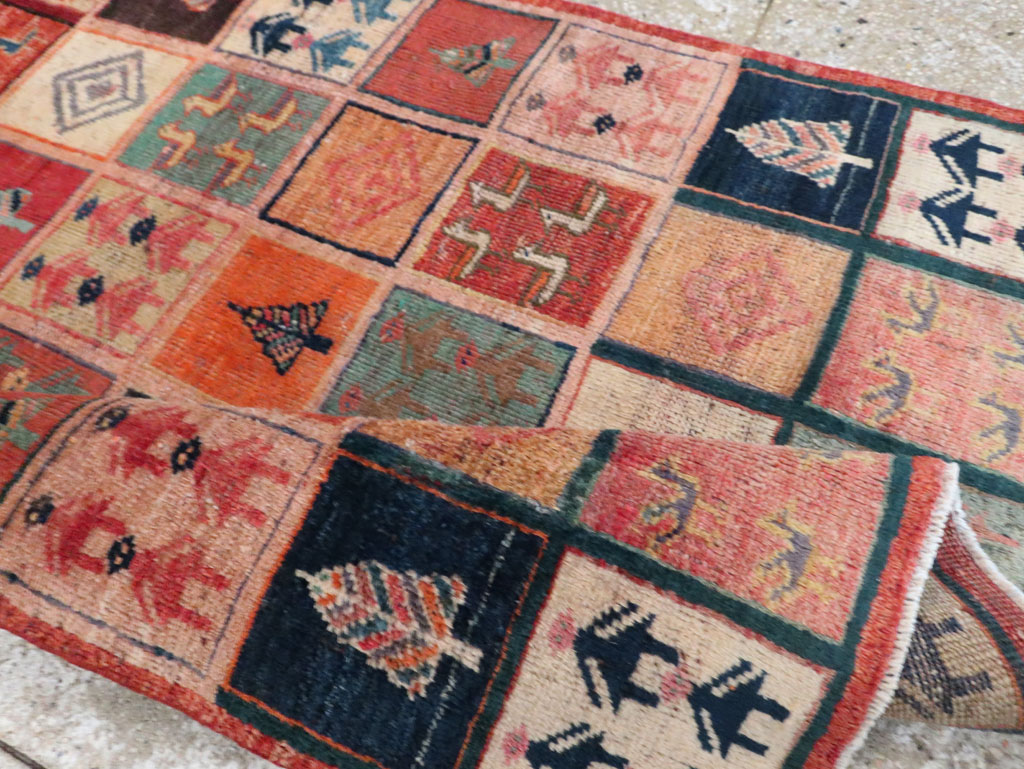 Vintage Persian Gabbeh Rug, No.28010 - Staging