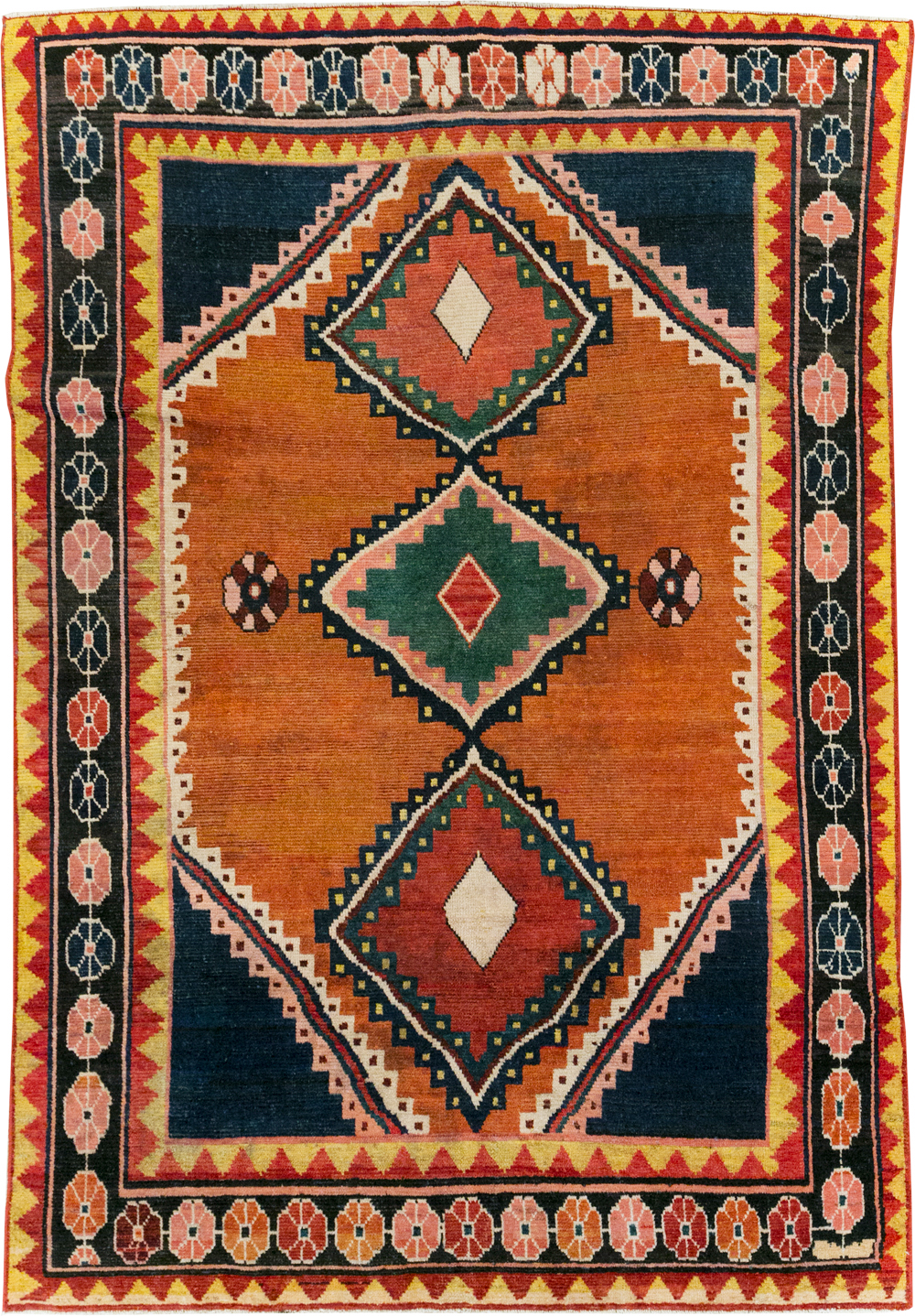 Vintage Persian Gabbeh Accent Rug, No.28012 - Staging