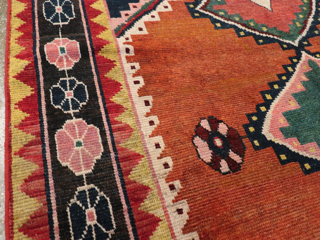 Vintage Persian Gabbeh Accent Rug, No.28012 - Staging