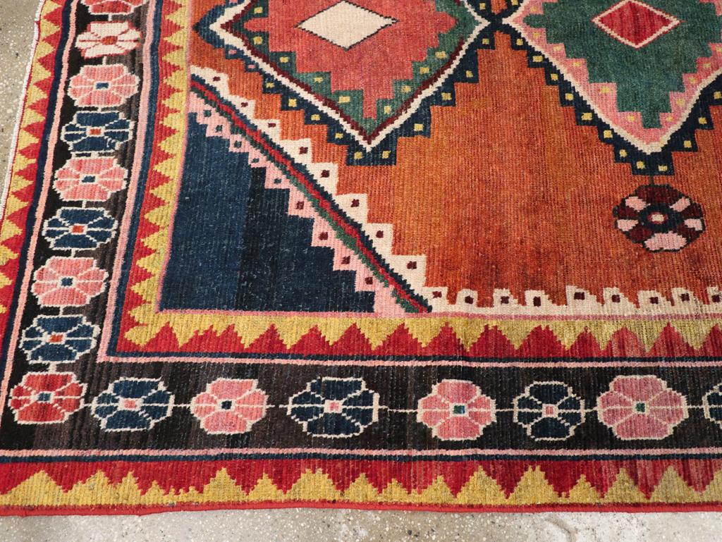 Vintage Persian Gabbeh Accent Rug, No.28012 - Staging