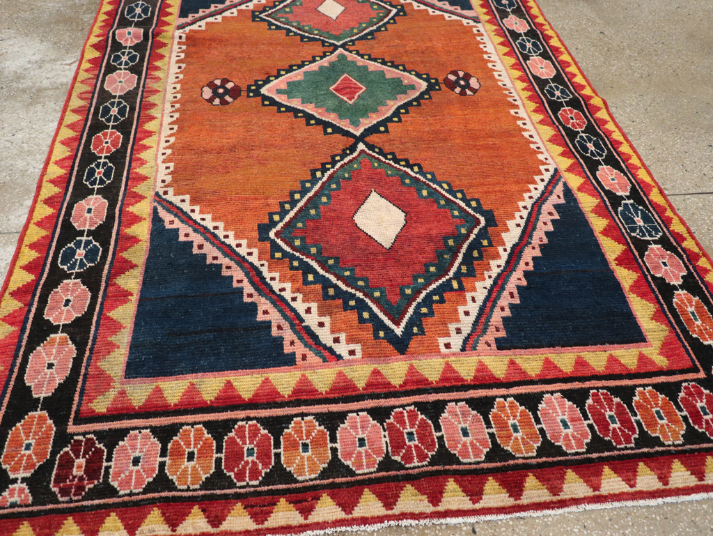Vintage Persian Gabbeh Accent Rug, No.28012 - Staging