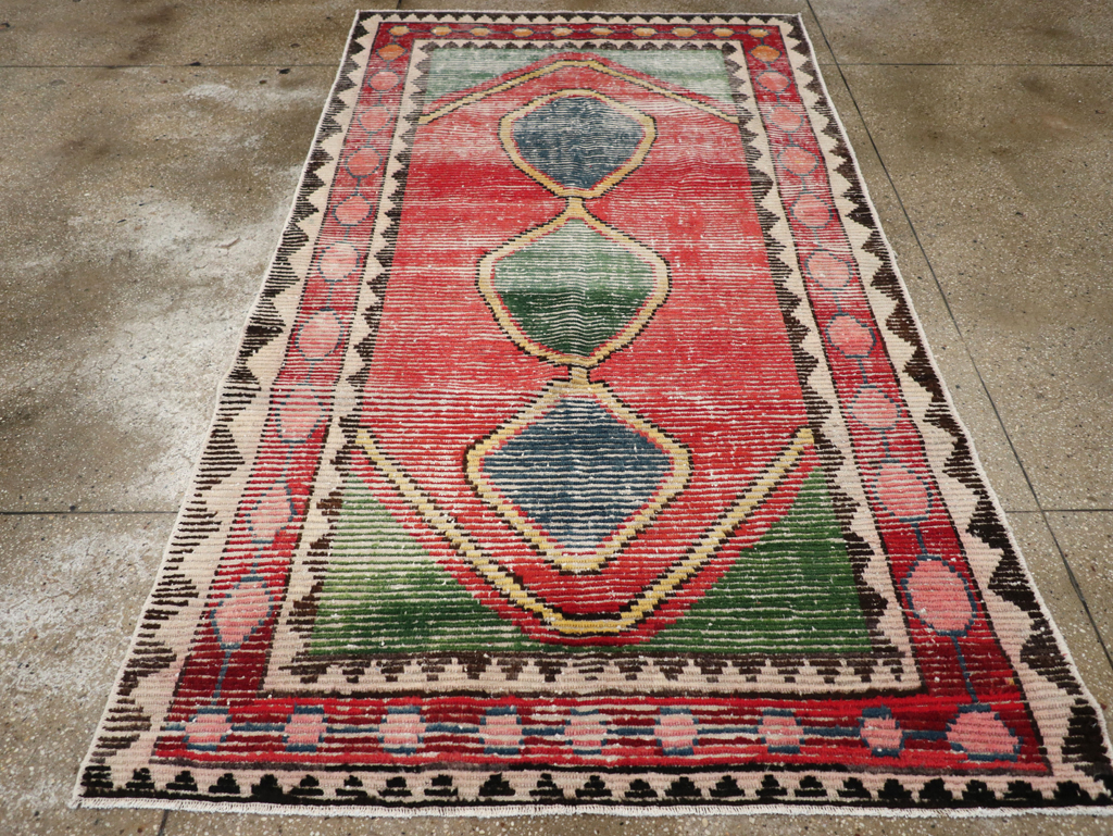 Vintage Persian Gabbeh Rug, No.28013 - Staging