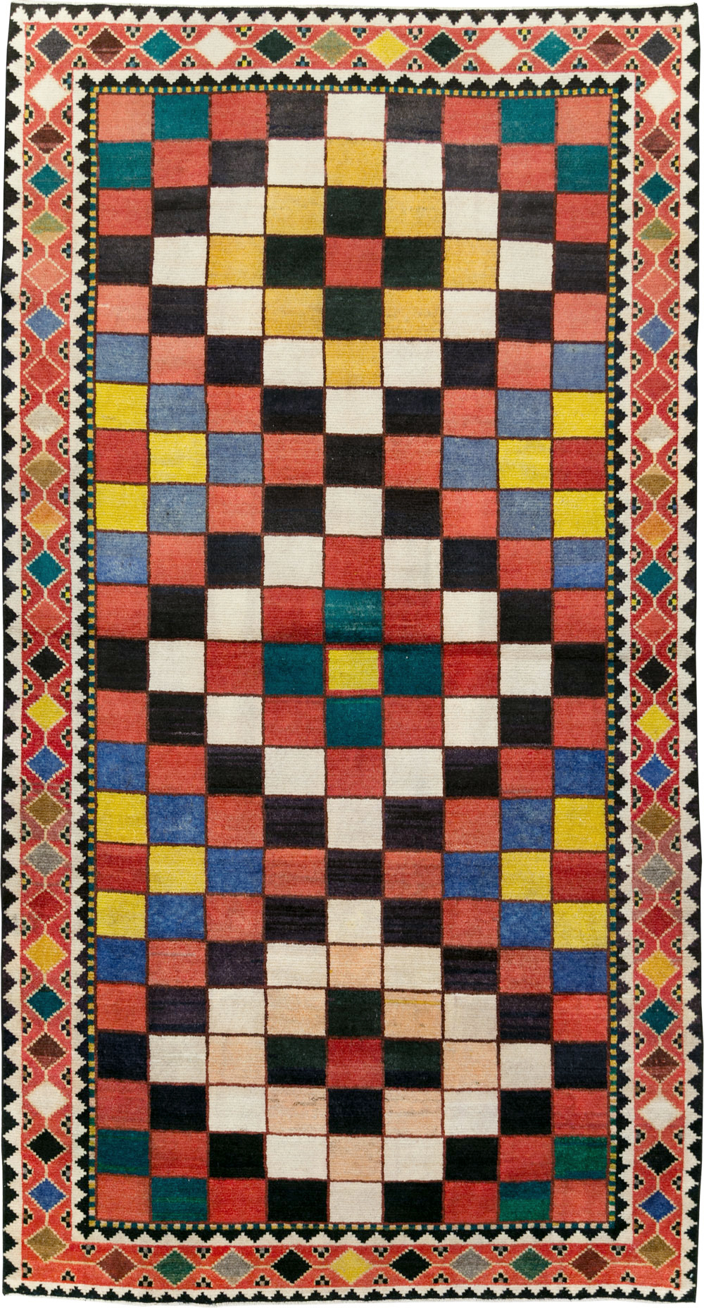 Vintage Persian Gabbeh Accent Rug (Pair: 2 of 2), No.28014 - Staging