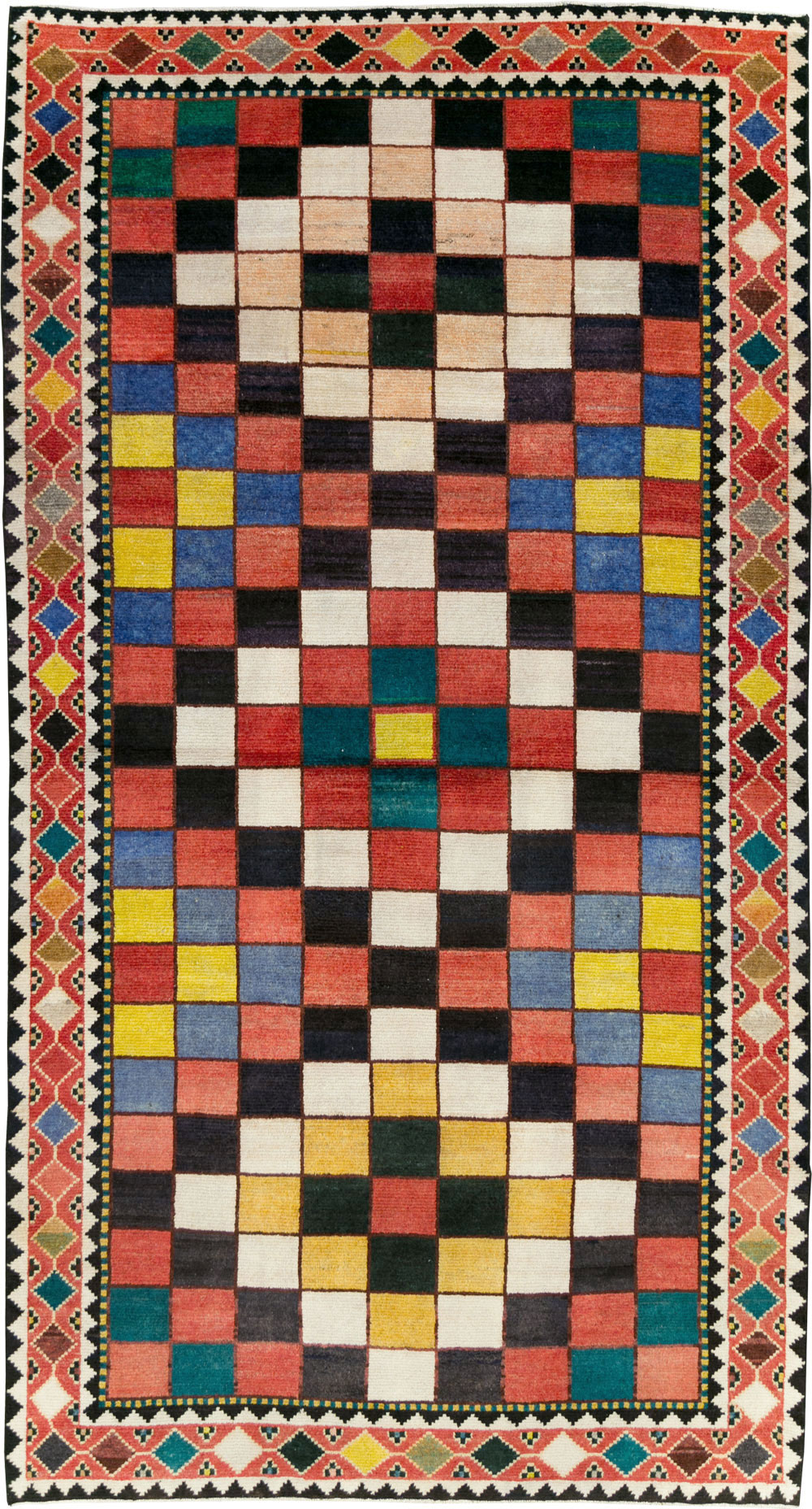 Vintage Persian Gabbeh Accent Rug (Pair: 2 of 2), No.28014 - Staging