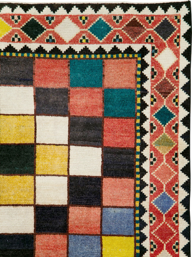 Vintage Persian Gabbeh Accent Rug (Pair: 2 of 2), No.28014 - Staging