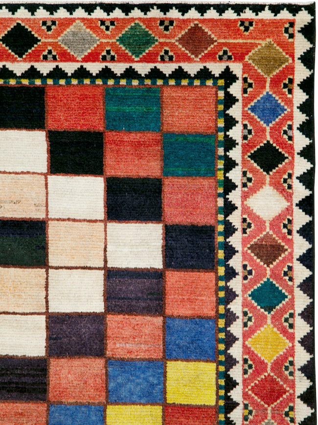 Vintage Persian Gabbeh Accent Rug (Pair: 2 of 2), No.28014 - Staging