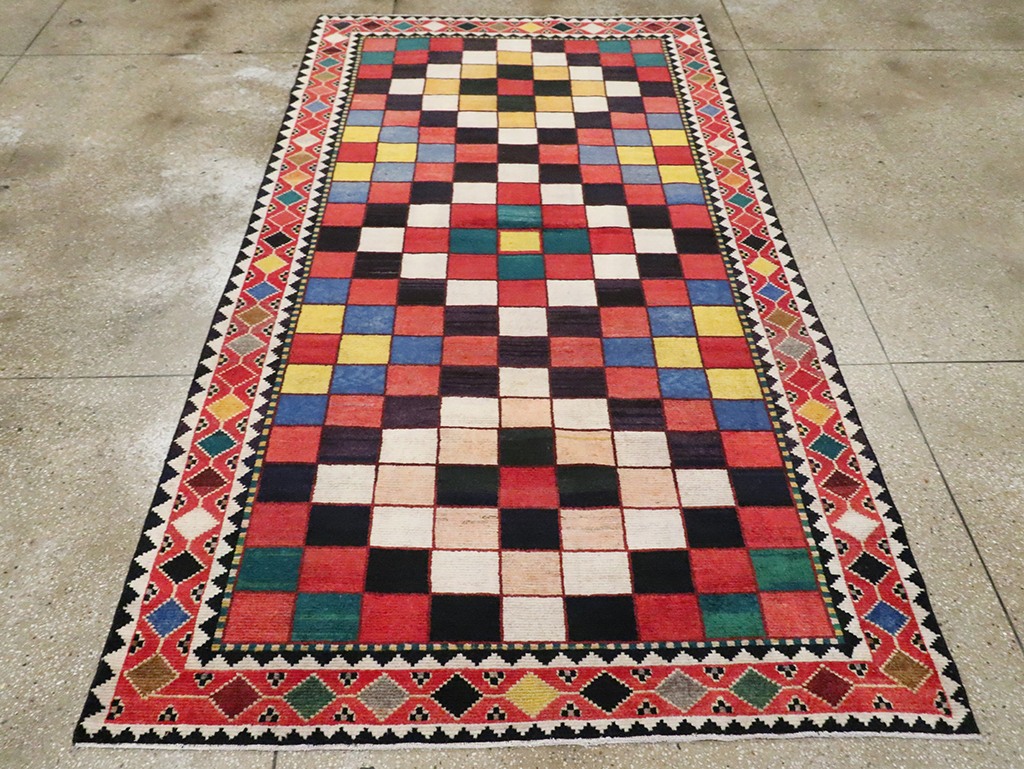 Vintage Persian Gabbeh Accent Rug (Pair: 2 of 2), No.28014 - Staging