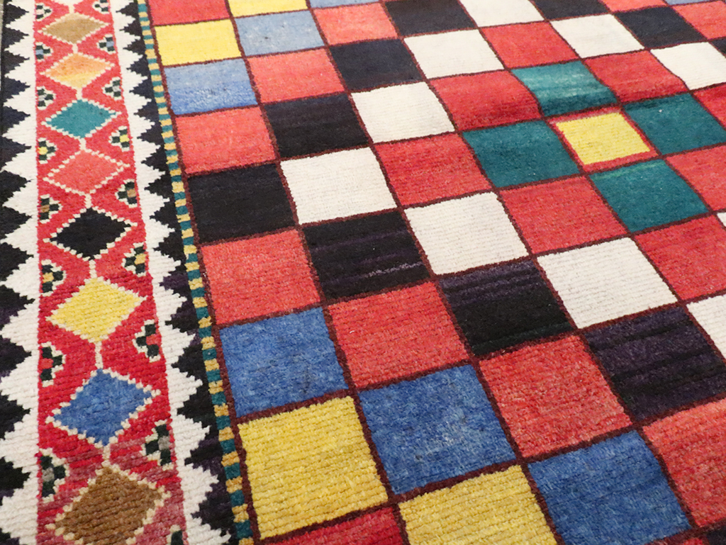 Vintage Persian Gabbeh Accent Rug (Pair: 2 of 2), No.28014 - Staging