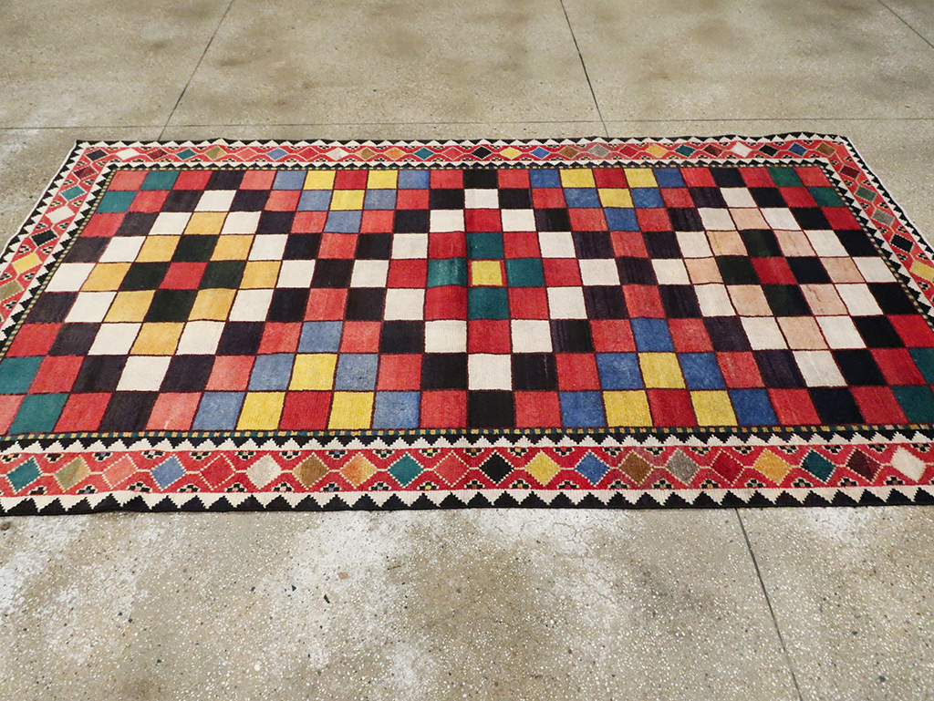 Vintage Persian Gabbeh Accent Rug (Pair: 2 of 2), No.28014 - Staging