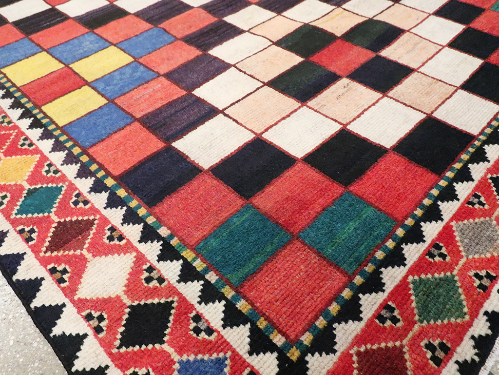 Vintage Persian Gabbeh Accent Rug (Pair: 2 of 2), No.28014 - Staging