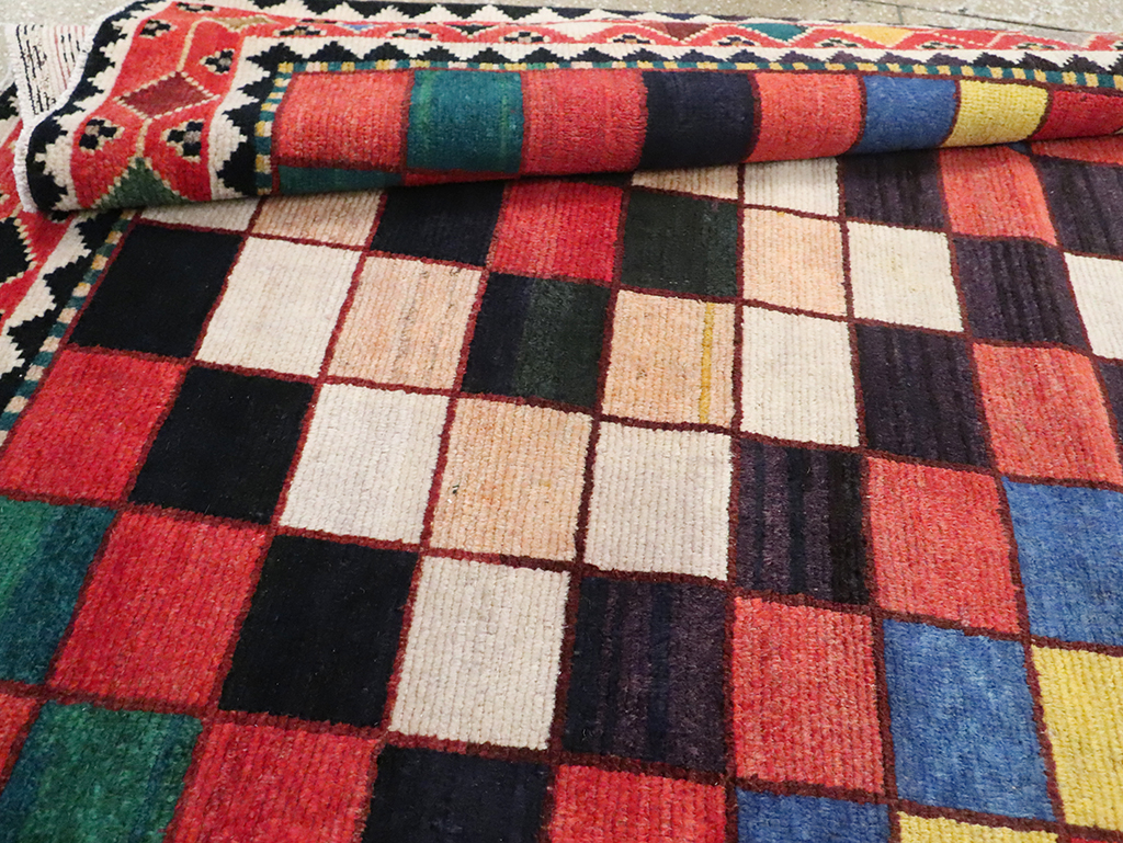 Vintage Persian Gabbeh Accent Rug (Pair: 2 of 2), No.28014 - Staging