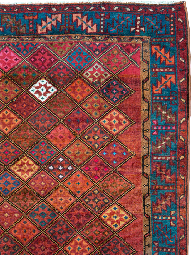 Vintage Persian Hamadan Runner, No.28016 - Staging